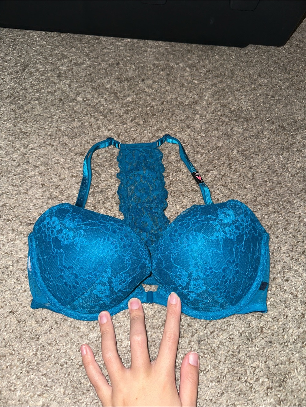 Teal Lace Racerback Push-Up Bra - Women Intimates
